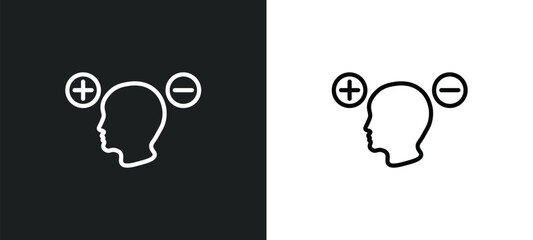 attitude icon isolated in white and black colors. attitude outline vector icon from startup stategy and collection for web, mobile apps and ui.