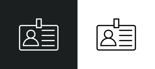 identity icon isolated in white and black colors. identity outline vector icon from startup stategy and collection for web, mobile apps and ui.