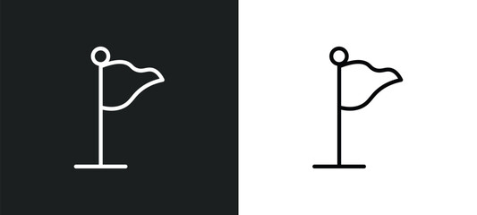 success flag icon isolated in white and black colors. success flag outline vector icon from startup stategy and collection for web, mobile apps and ui.