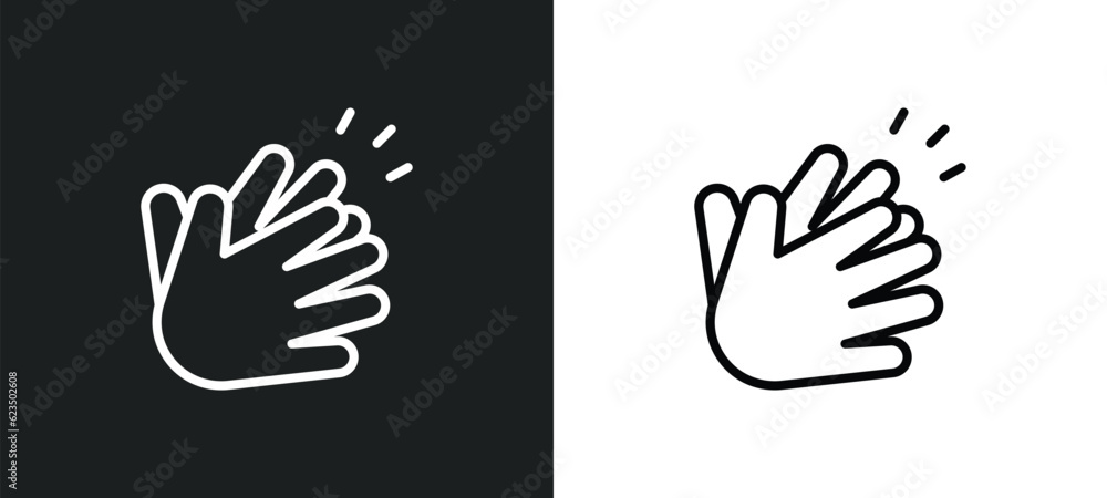 Aufkleber clap icon isolated in white and black colors. clap outline vector icon from startup stategy and coll