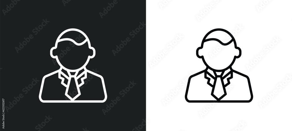 Poster ceo icon isolated in white and black colors. ceo outline vector icon from startup stategy and collec