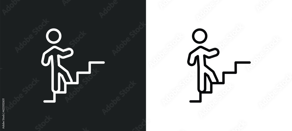 Aufkleber career ladder icon isolated in white and black colors. career ladder outline vector icon from startu
