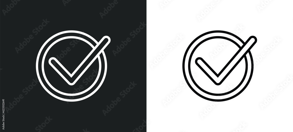 Poster accept icon isolated in white and black colors. accept outline vector icon from startup stategy and 