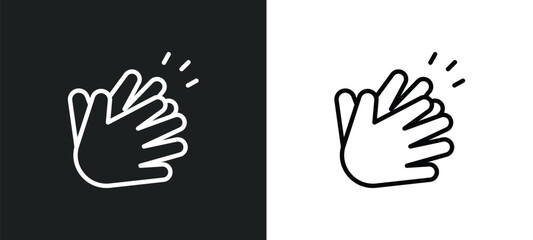 clap icon isolated in white and black colors. clap outline vector icon from startup stategy and collection for web, mobile apps and ui.
