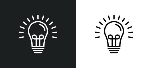 bulb icon isolated in white and black colors. bulb outline vector icon from startup stategy and collection for web, mobile apps and ui.