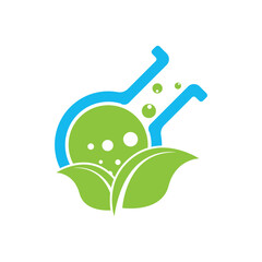 Eco green lab logo vector icon illustration design