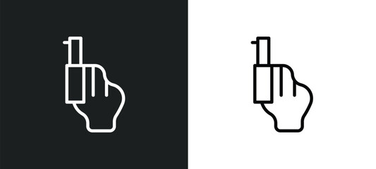 starting gun icon isolated in white and black colors. starting gun outline vector icon from sports collection for web, mobile apps and ui.