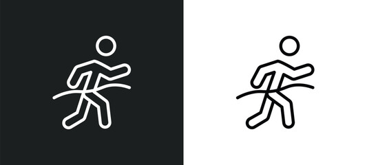 marathon champion icon isolated in white and black colors. marathon champion outline vector icon from sports collection for web, mobile apps and ui.