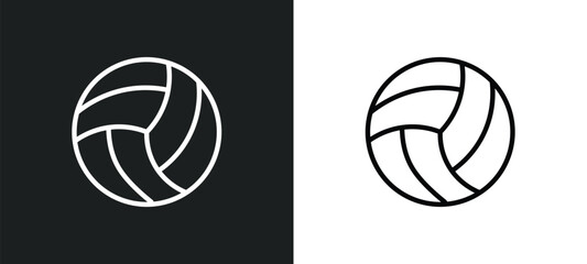 volleyball icon isolated in white and black colors. volleyball outline vector icon from sport collection for web, mobile apps and ui.