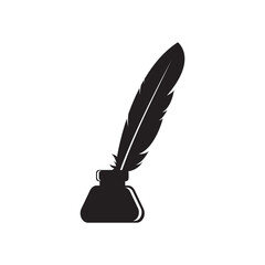 Feather pen Logo Template Vector Icon Design