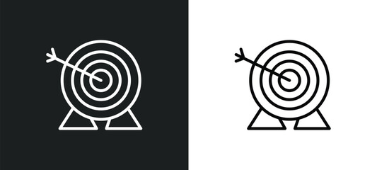 archery icon isolated in white and black colors. archery outline vector icon from sport collection for web, mobile apps and ui.