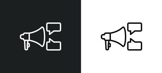 ad icon isolated in white and black colors. ad outline vector icon from social media marketing collection for web, mobile apps and ui.