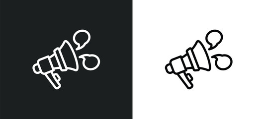 announcement icon isolated in white and black colors. announcement outline vector icon from social media marketing collection for web, mobile apps and ui.