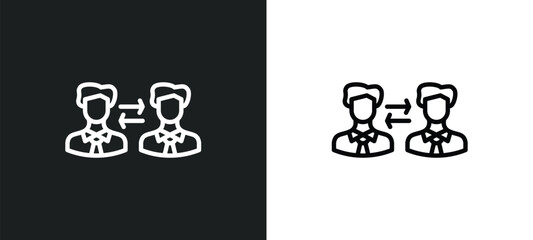 partner icon isolated in white and black colors. partner outline vector icon from social media marketing collection for web, mobile apps and ui.