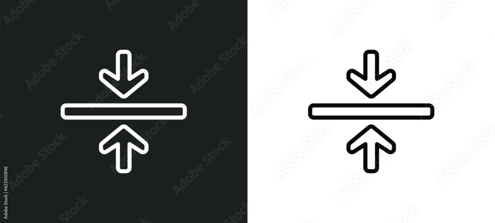 Poster alignment icon isolated in white and black colors. alignment outline vector icon from signs collecti