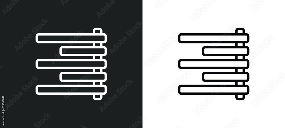 Poster align right icon isolated in white and black colors. align right outline vector icon from signs coll