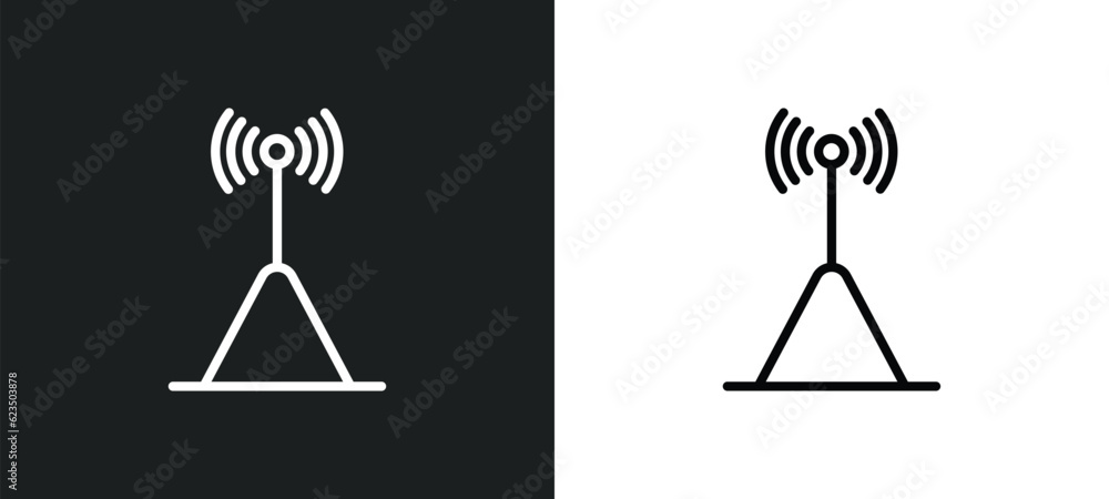 Poster wireless receptor icon isolated in white and black colors. wireless receptor outline vector icon fro