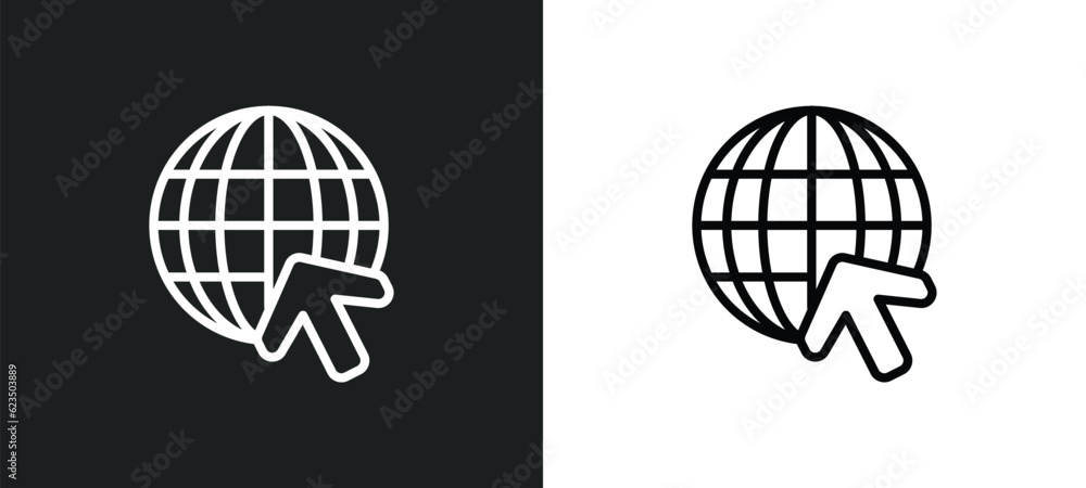 Poster internet icon isolated in white and black colors. internet outline vector icon from signs collection