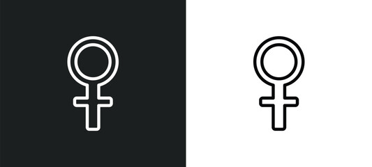 femenine icon isolated in white and black colors. femenine outline vector icon from signs collection for web, mobile apps and ui.