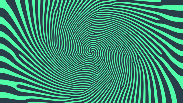 Mesmerizing Spiral Psychedelic Art Vector Hypnotic Pattern Turquoise Abstract Background. Vortex Radial Structure Acid Trip Hallucination Effect Bizarre Abstraction. Optic Illusion Crazy Illustration