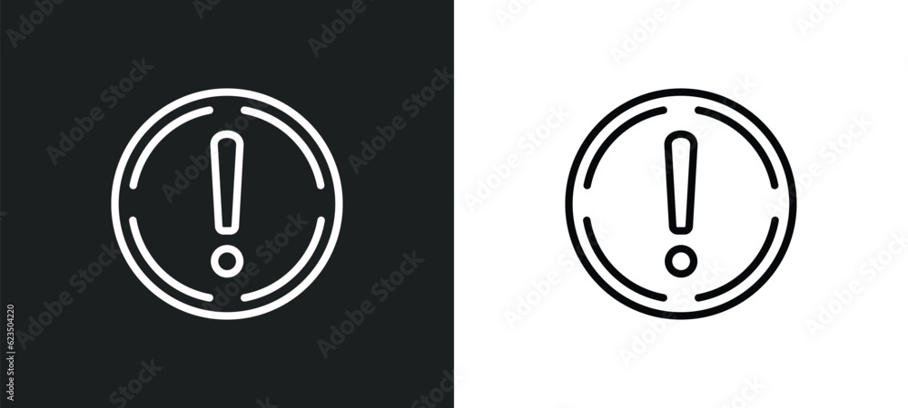 Poster exclamation icon isolated in white and black colors. exclamation outline vector icon from signs coll