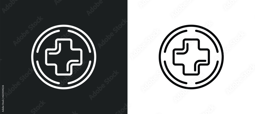 Poster add icon isolated in white and black colors. add outline vector icon from signs collection for web, 