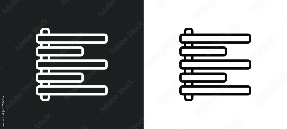 Poster align left icon isolated in white and black colors. align left outline vector icon from signs collec