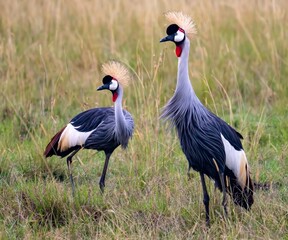 Secretary birds on the Maasai Mara preserve
