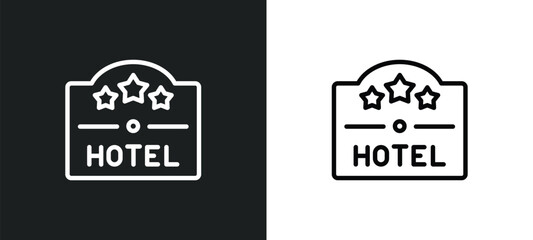 square hotel icon isolated in white and black colors. square hotel outline vector icon from signs collection for web, mobile apps and ui.