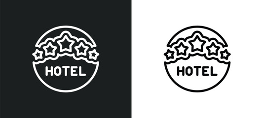 Fototapeta na wymiar round hotel icon isolated in white and black colors. round hotel outline vector icon from signs collection for web, mobile apps and ui.