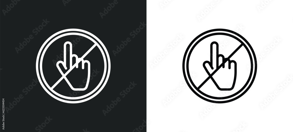 Poster do not touch icon isolated in white and black colors. do not touch outline vector icon from signs co