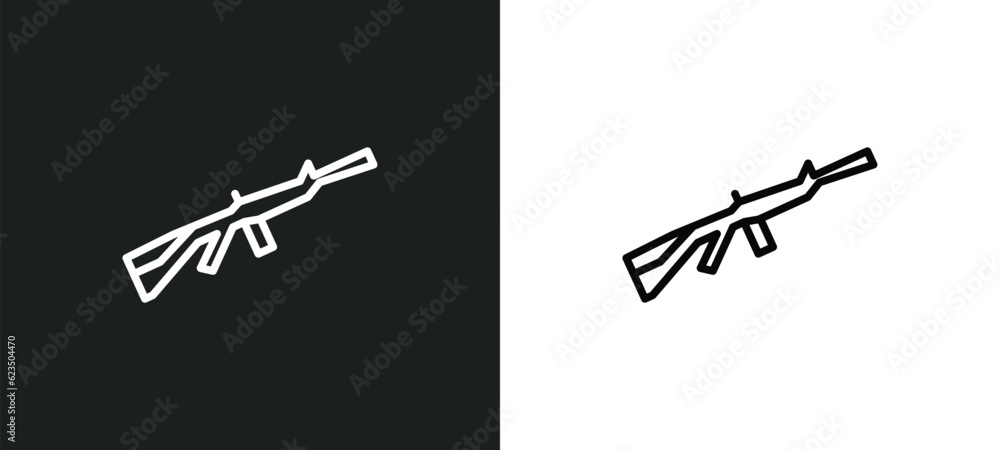 Poster weapons icon isolated in white and black colors. weapons outline vector icon from signs collection f