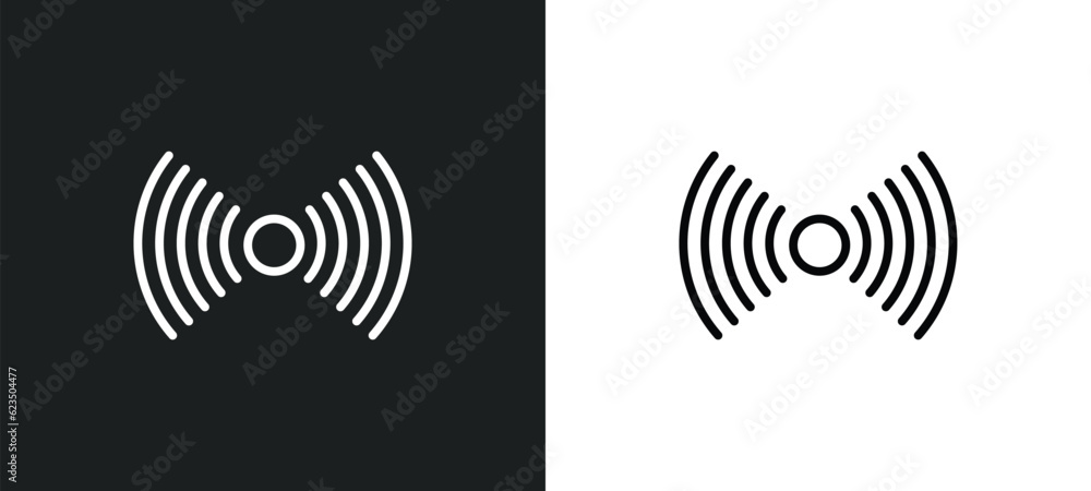 Poster noise icon isolated in white and black colors. noise outline vector icon from signs collection for w