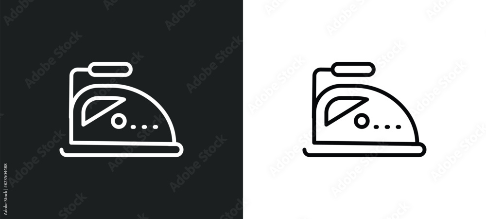Poster ironing icon isolated in white and black colors. ironing outline vector icon from signs collection f