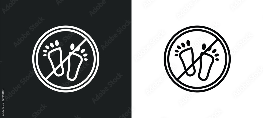 Aufkleber no step icon isolated in white and black colors. no step outline vector icon from signs collection f
