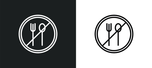 no food icon isolated in white and black colors. no food outline vector icon from signs collection for web, mobile apps and ui.