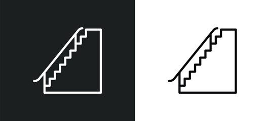Fototapeta na wymiar stairs icon isolated in white and black colors. stairs outline vector icon from signs collection for web, mobile apps and ui.
