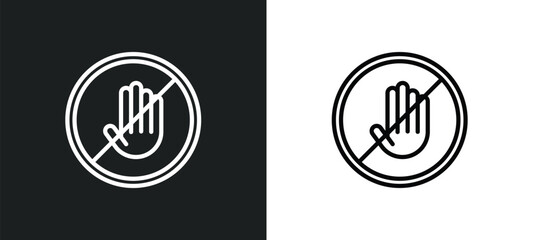 no touch icon isolated in white and black colors. no touch outline vector icon from signs collection for web, mobile apps and ui.