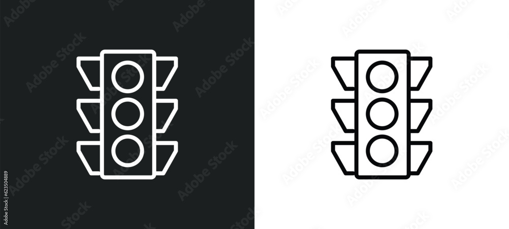 Poster traffic light icon isolated in white and black colors. traffic light outline vector icon from signs 