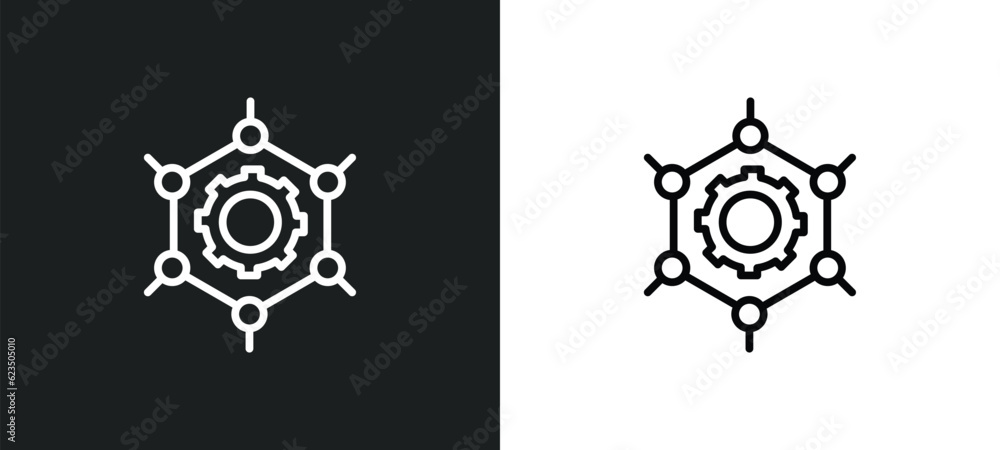 Poster framework icon isolated in white and black colors. framework outline vector icon from shapes collect