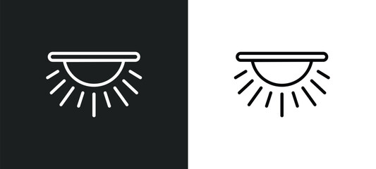 dome light icon isolated in white and black colors. dome light outline vector icon from shapes collection for web, mobile apps and ui.