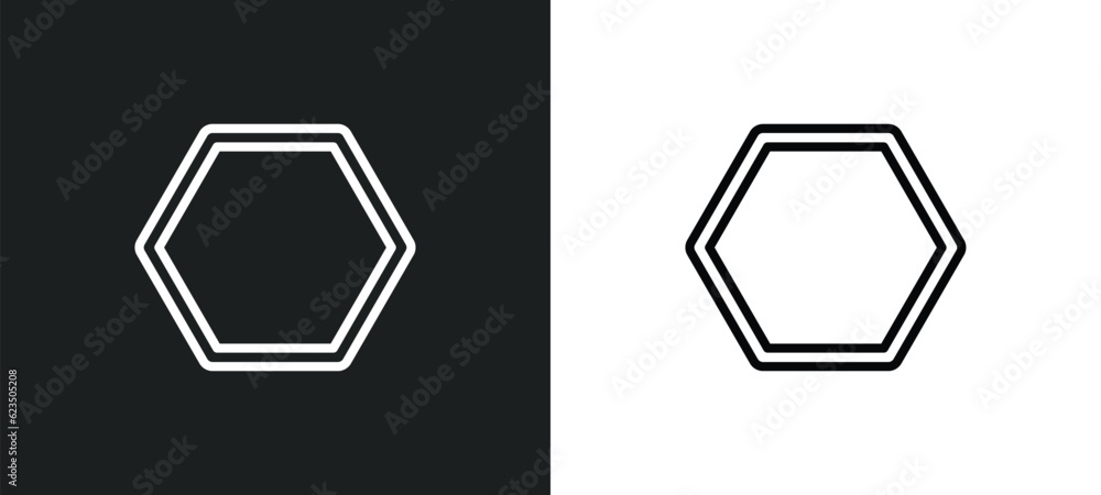 Poster poligon icon isolated in white and black colors. poligon outline vector icon from shapes collection 