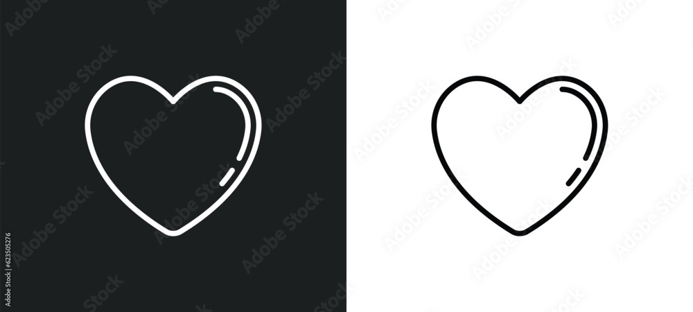 Poster black heart icon isolated in white and black colors. black heart outline vector icon from shapes col