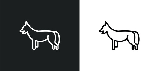 jackal icon isolated in white and black colors. jackal outline vector icon from shapes collection for web, mobile apps and ui.