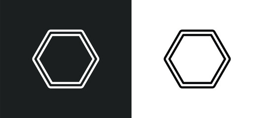 poligon icon isolated in white and black colors. poligon outline vector icon from shapes collection for web, mobile apps and ui.