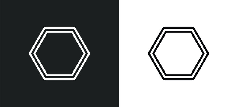 poligon icon isolated in white and black colors. poligon outline vector icon from shapes collection for web, mobile apps and ui.