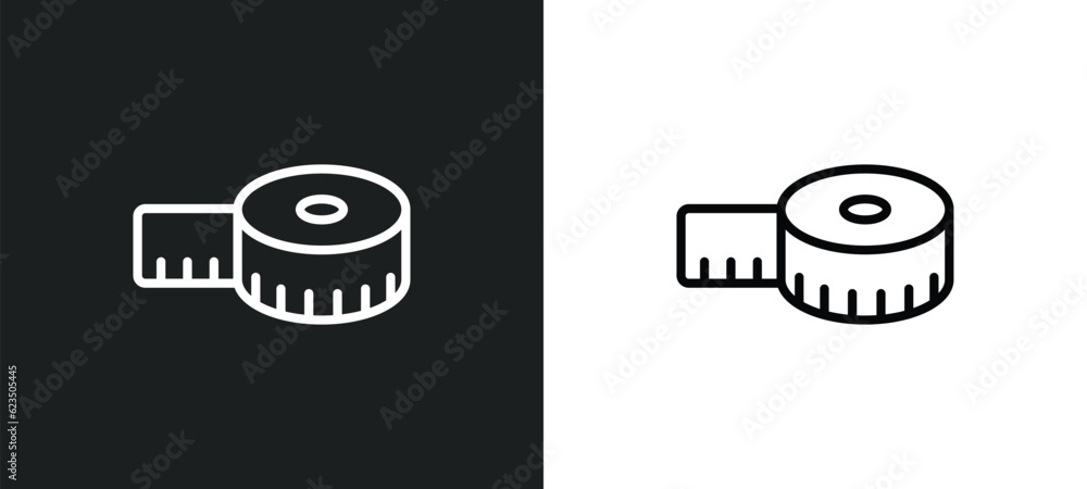 Poster tape icon isolated in white and black colors. tape outline vector icon from sew collection for web, 