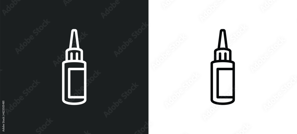 Poster glue icon isolated in white and black colors. glue outline vector icon from sew collection for web, 