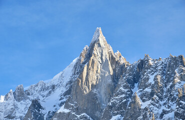 Fototapeta na wymiar Chamonix, France: The Mer de Glace - Sea of Ice - a valley glacier located in the Mont Blanc massif