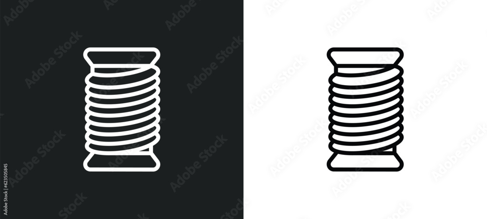 Poster thread icon isolated in white and black colors. thread outline vector icon from sew collection for w